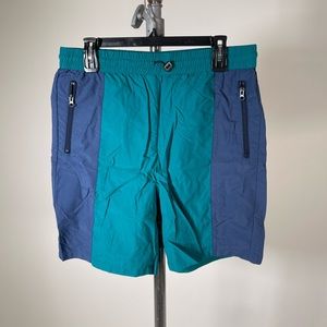 Purple/Green nylon shorts